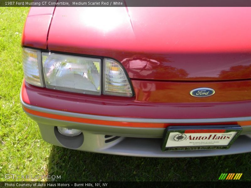 Medium Scarlet Red / White 1987 Ford Mustang GT Convertible