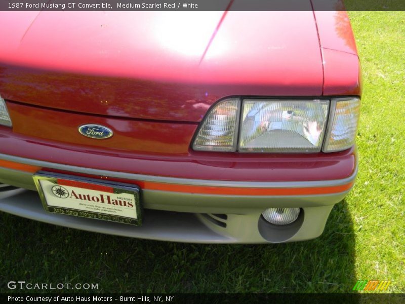 Medium Scarlet Red / White 1987 Ford Mustang GT Convertible