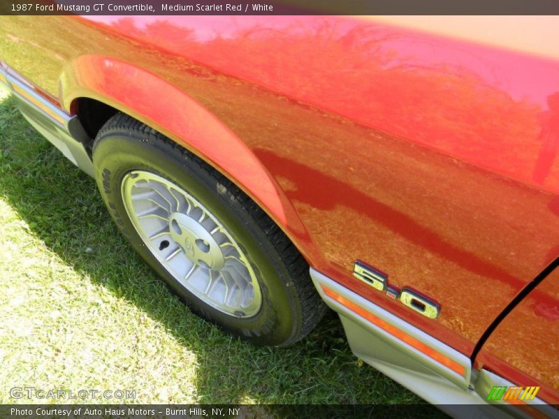 Medium Scarlet Red / White 1987 Ford Mustang GT Convertible