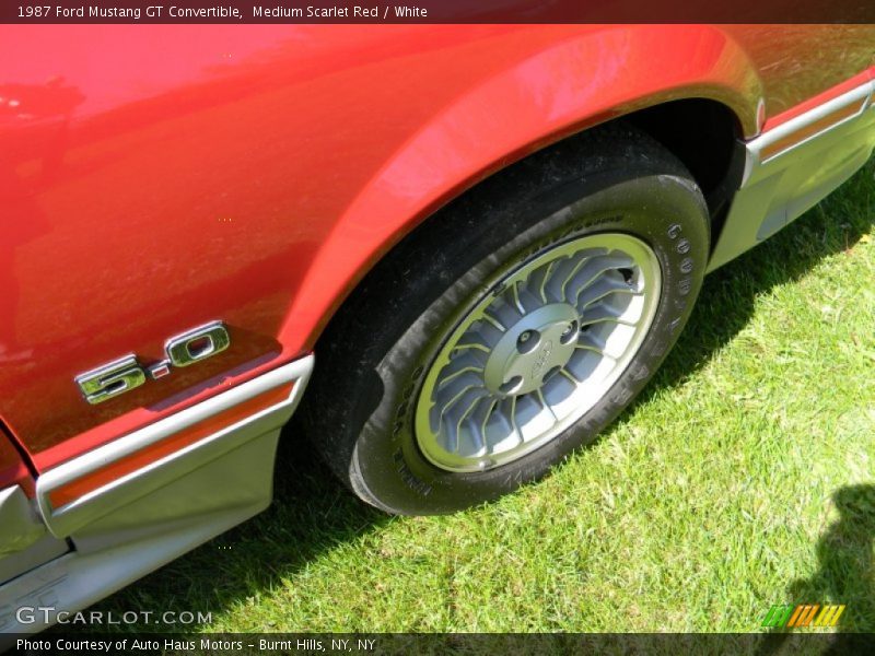 Medium Scarlet Red / White 1987 Ford Mustang GT Convertible