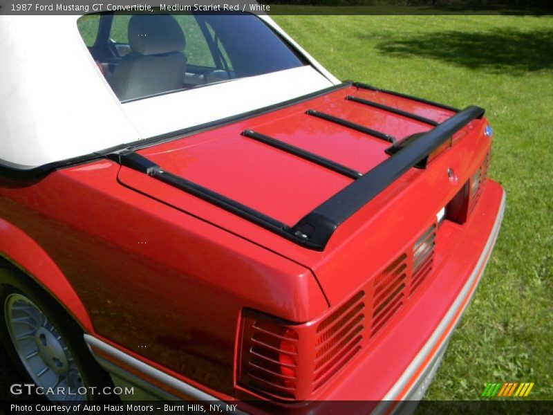 Medium Scarlet Red / White 1987 Ford Mustang GT Convertible