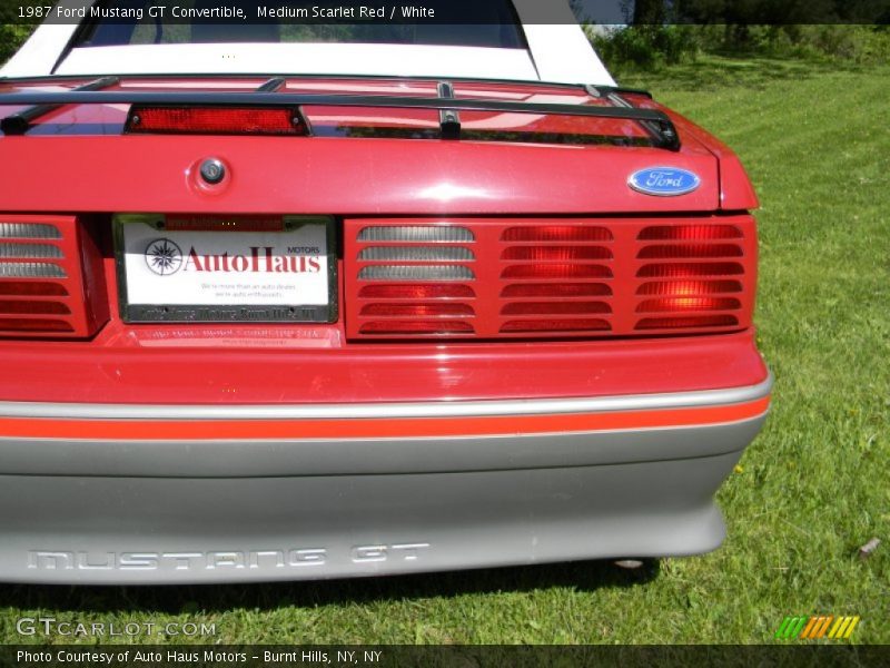 Medium Scarlet Red / White 1987 Ford Mustang GT Convertible