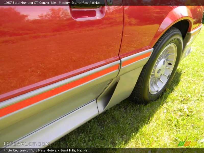 Medium Scarlet Red / White 1987 Ford Mustang GT Convertible