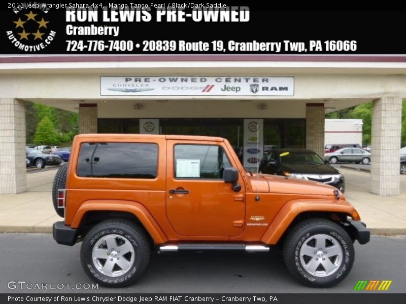 Mango Tango Pearl / Black/Dark Saddle 2011 Jeep Wrangler Sahara 4x4