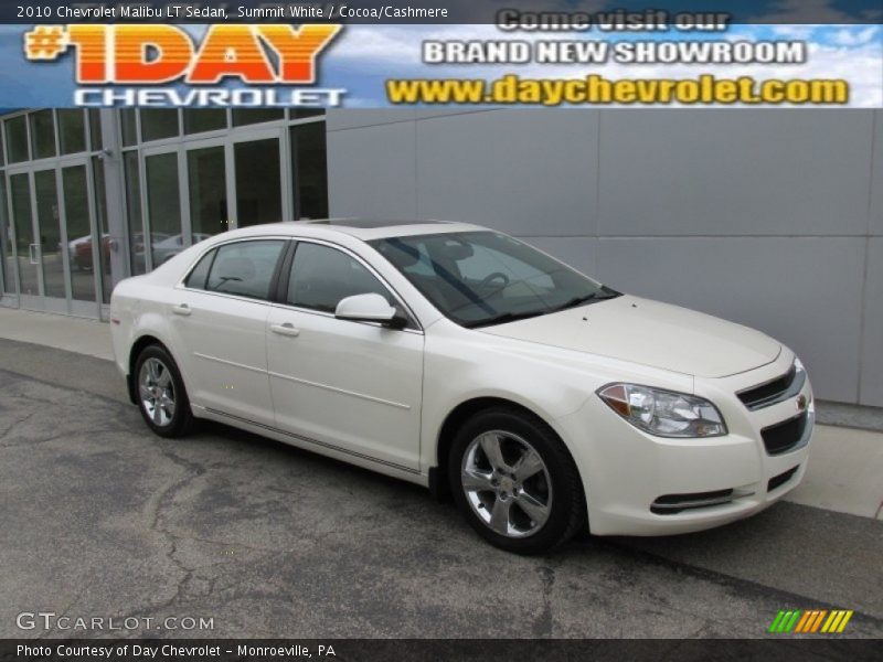 Summit White / Cocoa/Cashmere 2010 Chevrolet Malibu LT Sedan