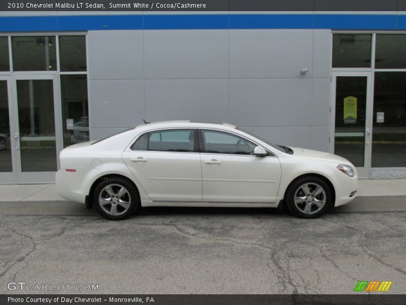 Summit White / Cocoa/Cashmere 2010 Chevrolet Malibu LT Sedan
