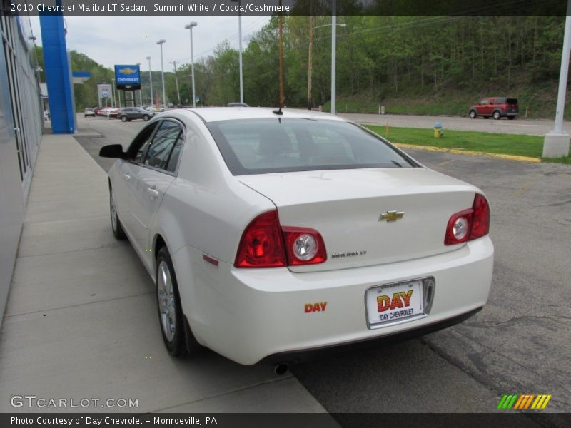 Summit White / Cocoa/Cashmere 2010 Chevrolet Malibu LT Sedan