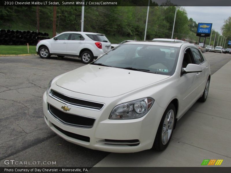 Summit White / Cocoa/Cashmere 2010 Chevrolet Malibu LT Sedan