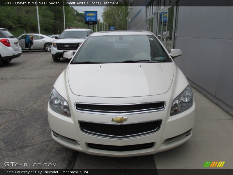 Summit White / Cocoa/Cashmere 2010 Chevrolet Malibu LT Sedan