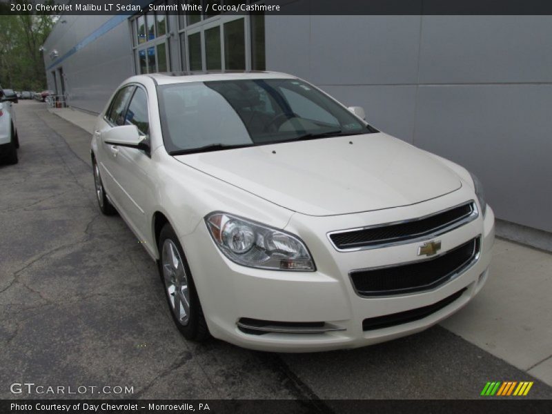 Summit White / Cocoa/Cashmere 2010 Chevrolet Malibu LT Sedan