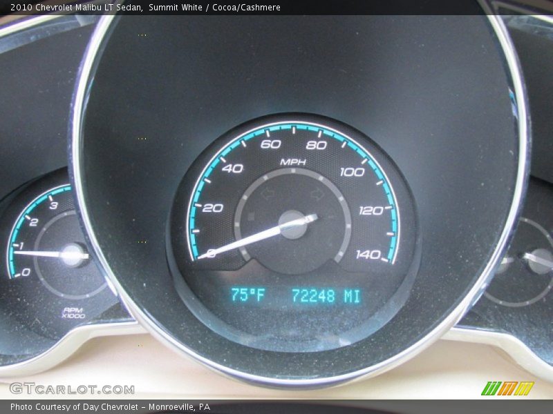 Summit White / Cocoa/Cashmere 2010 Chevrolet Malibu LT Sedan
