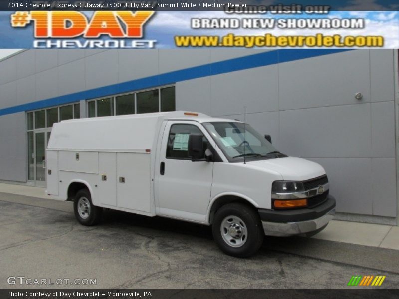 Summit White / Medium Pewter 2014 Chevrolet Express Cutaway 3500 Utility Van
