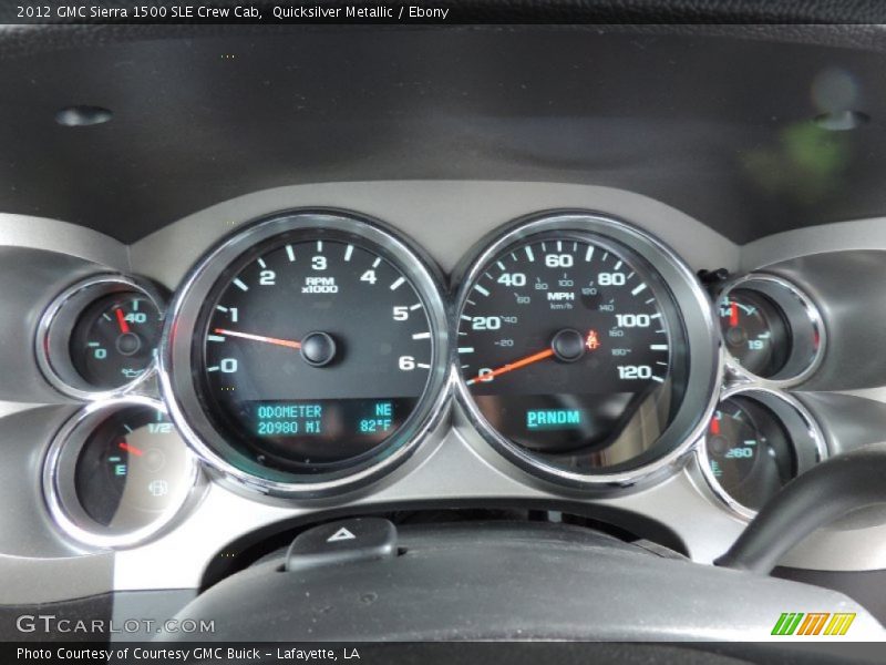 Quicksilver Metallic / Ebony 2012 GMC Sierra 1500 SLE Crew Cab