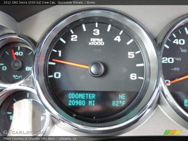 Quicksilver Metallic / Ebony 2012 GMC Sierra 1500 SLE Crew Cab