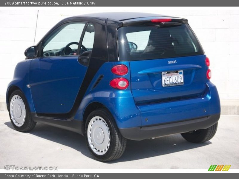 Blue Metallic / Gray 2009 Smart fortwo pure coupe