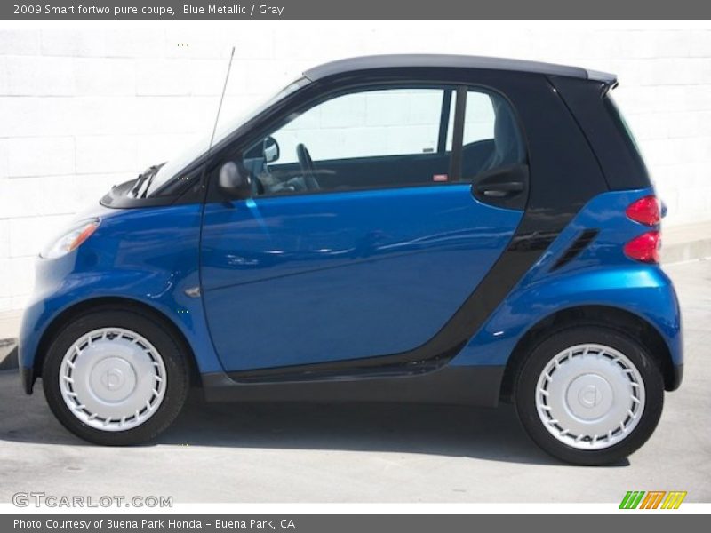 Blue Metallic / Gray 2009 Smart fortwo pure coupe