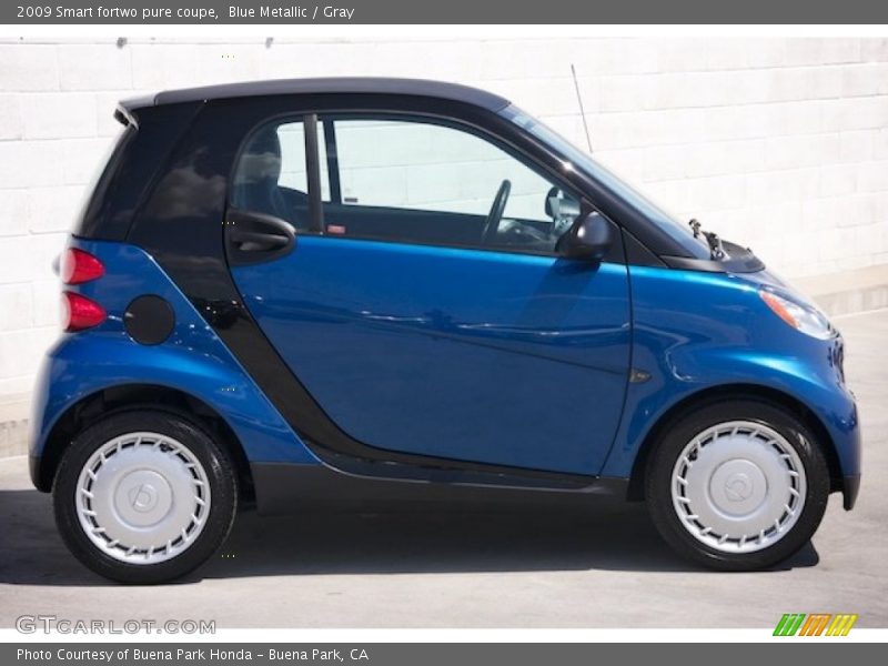 Blue Metallic / Gray 2009 Smart fortwo pure coupe