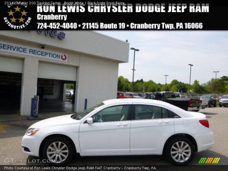 Bright White / Black/Light Frost Beige 2014 Chrysler 200 Touring Sedan