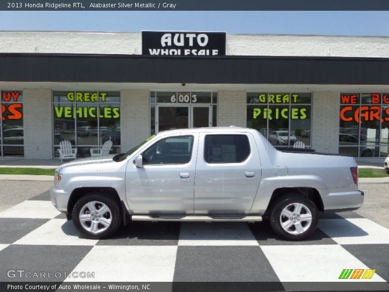 Alabaster Silver Metallic / Gray 2013 Honda Ridgeline RTL