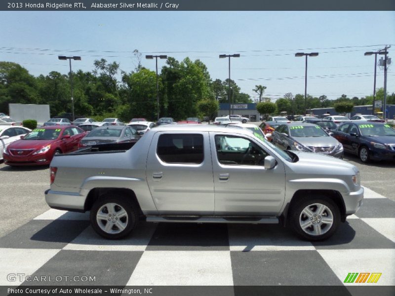 Alabaster Silver Metallic / Gray 2013 Honda Ridgeline RTL