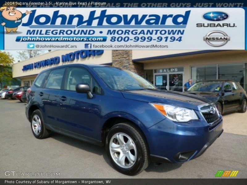 Marine Blue Pearl / Platinum 2014 Subaru Forester 2.5i
