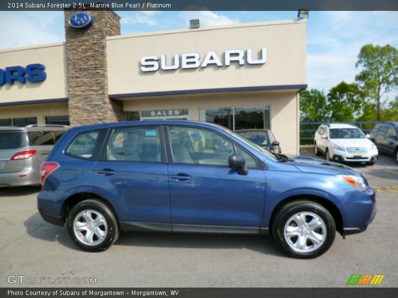 Marine Blue Pearl / Platinum 2014 Subaru Forester 2.5i