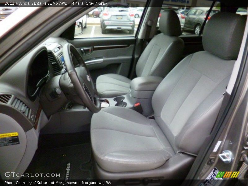 Mineral Gray / Gray 2012 Hyundai Santa Fe SE V6 AWD