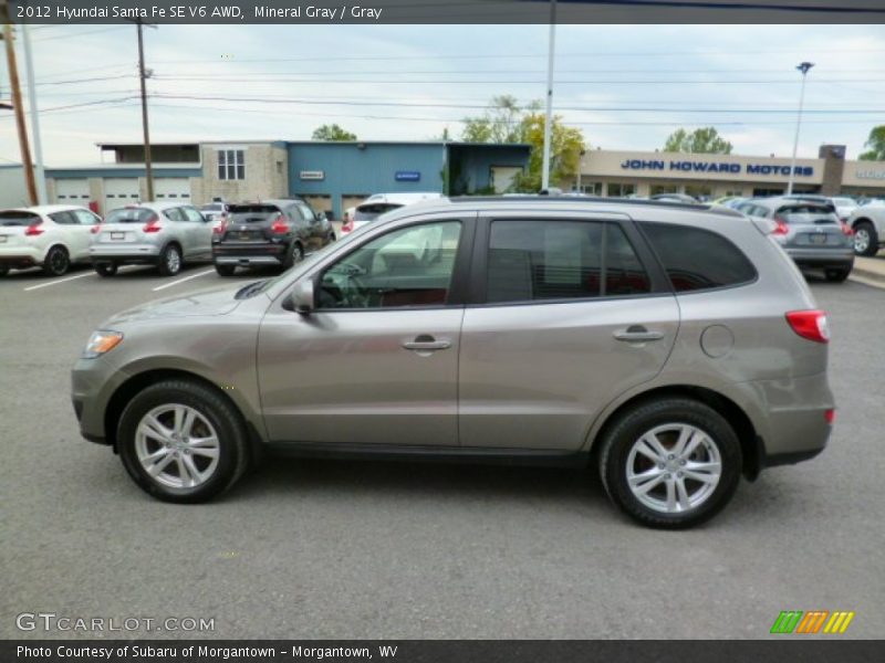 Mineral Gray / Gray 2012 Hyundai Santa Fe SE V6 AWD