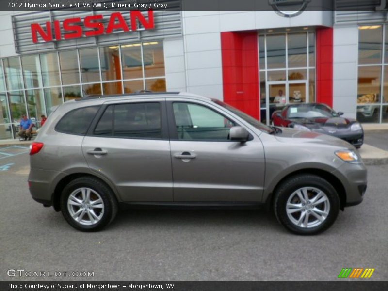 Mineral Gray / Gray 2012 Hyundai Santa Fe SE V6 AWD
