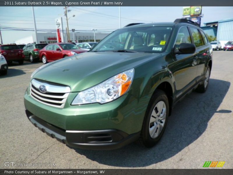 Cypress Green Pearl / Warm Ivory 2011 Subaru Outback 2.5i Wagon
