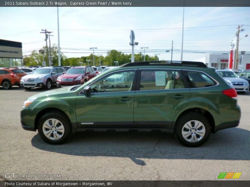 Cypress Green Pearl / Warm Ivory 2011 Subaru Outback 2.5i Wagon
