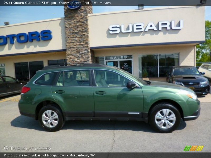 Cypress Green Pearl / Warm Ivory 2011 Subaru Outback 2.5i Wagon