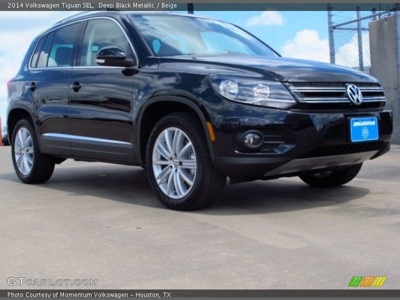 Deep Black Metallic / Beige 2014 Volkswagen Tiguan SEL