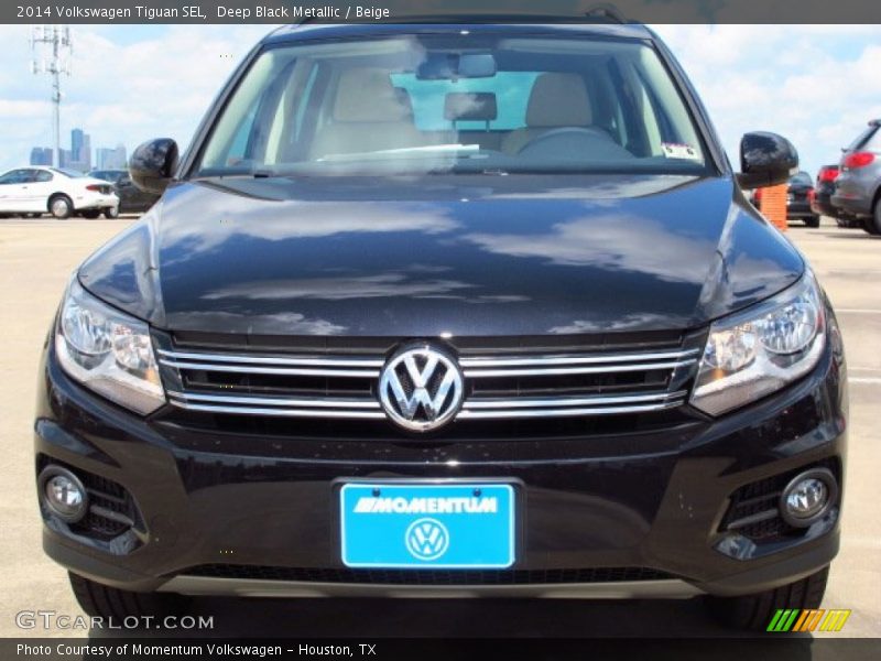 Deep Black Metallic / Beige 2014 Volkswagen Tiguan SEL