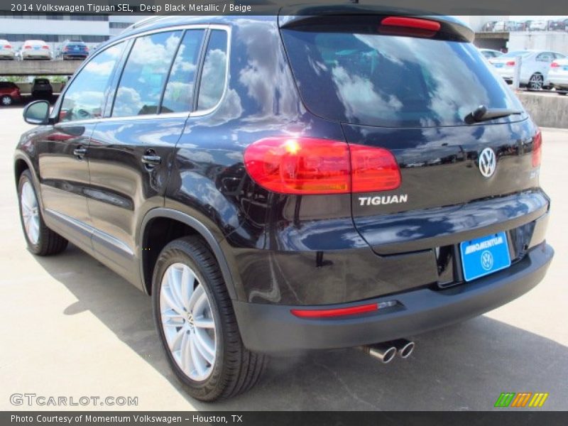 Deep Black Metallic / Beige 2014 Volkswagen Tiguan SEL