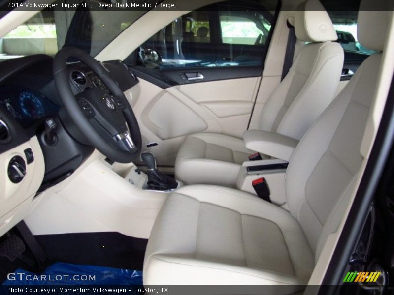 Deep Black Metallic / Beige 2014 Volkswagen Tiguan SEL