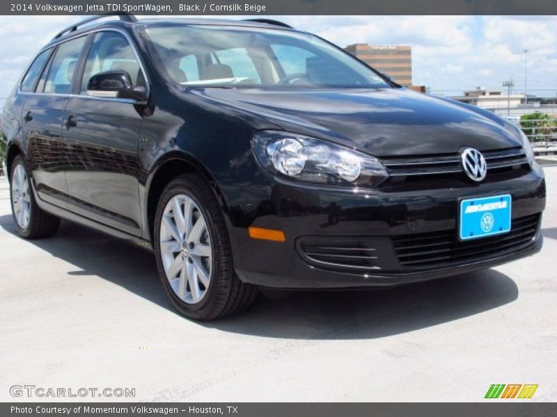 Black / Cornsilk Beige 2014 Volkswagen Jetta TDI SportWagen