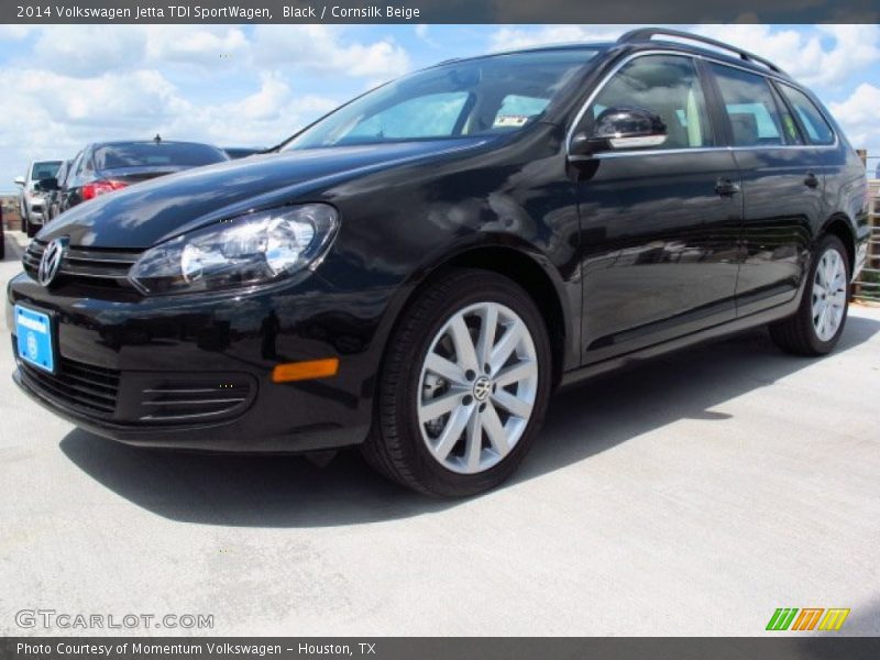 Black / Cornsilk Beige 2014 Volkswagen Jetta TDI SportWagen