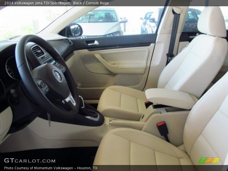 Black / Cornsilk Beige 2014 Volkswagen Jetta TDI SportWagen