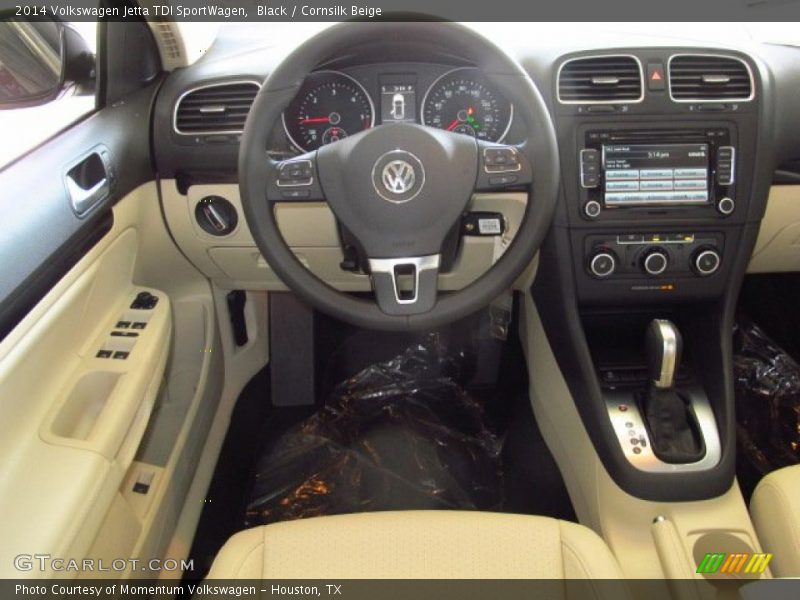 Black / Cornsilk Beige 2014 Volkswagen Jetta TDI SportWagen
