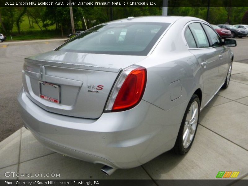 Silver Diamond Premium Metallic / Charcoal Black 2012 Lincoln MKS EcoBoost AWD