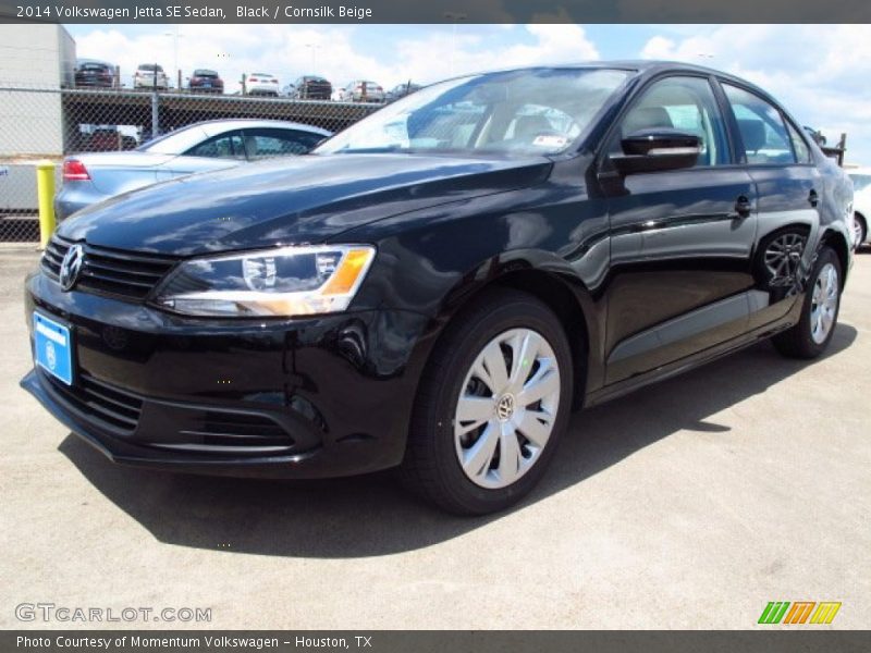 Black / Cornsilk Beige 2014 Volkswagen Jetta SE Sedan