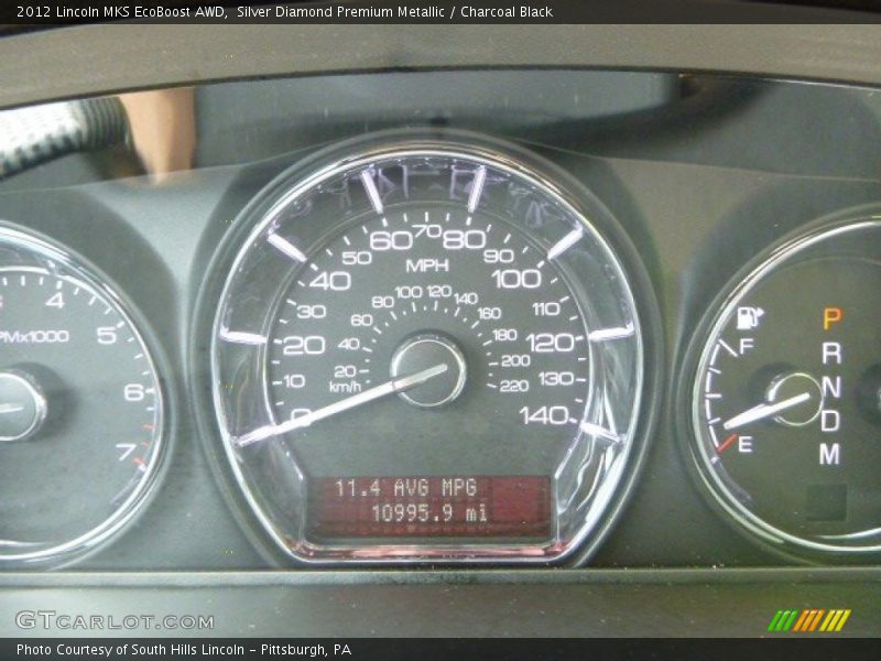 Silver Diamond Premium Metallic / Charcoal Black 2012 Lincoln MKS EcoBoost AWD
