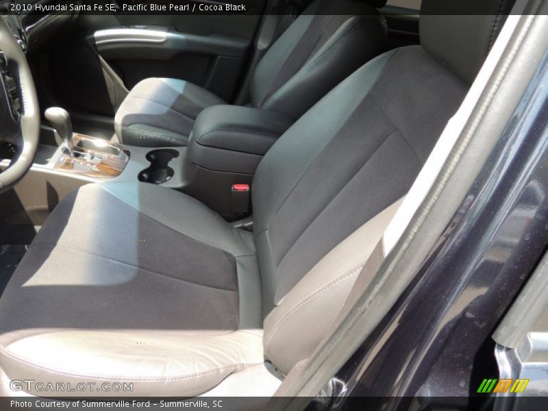 Pacific Blue Pearl / Cocoa Black 2010 Hyundai Santa Fe SE