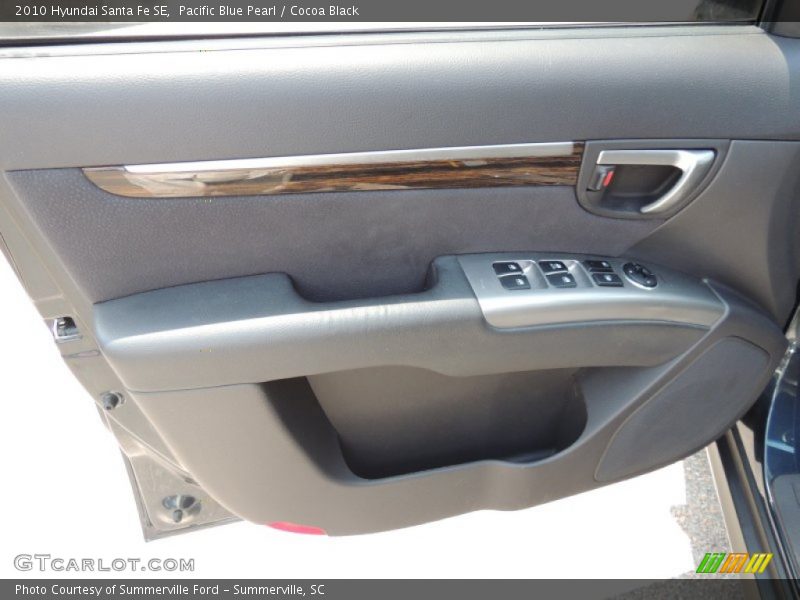 Pacific Blue Pearl / Cocoa Black 2010 Hyundai Santa Fe SE