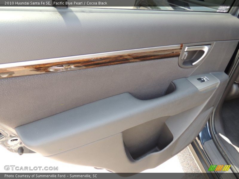 Pacific Blue Pearl / Cocoa Black 2010 Hyundai Santa Fe SE