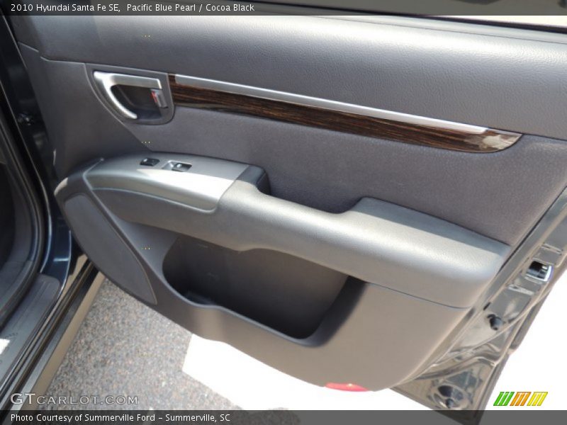 Pacific Blue Pearl / Cocoa Black 2010 Hyundai Santa Fe SE