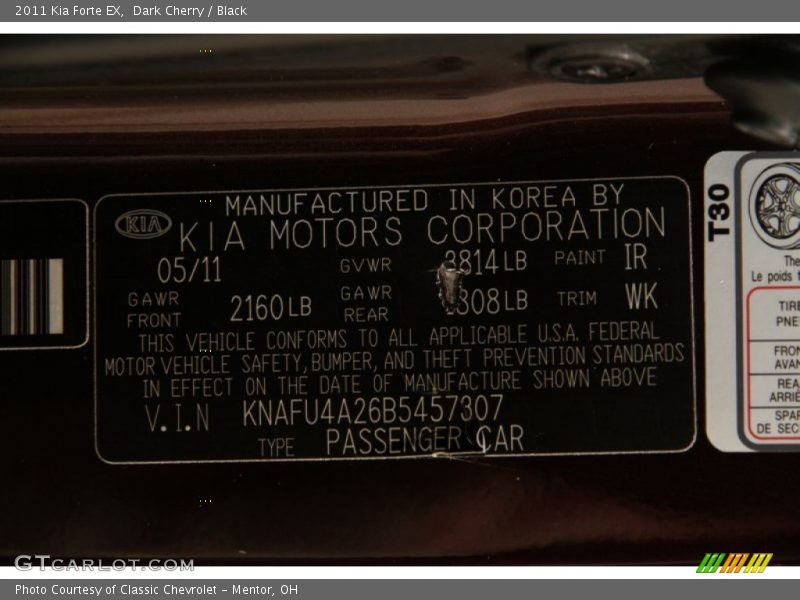 Dark Cherry / Black 2011 Kia Forte EX