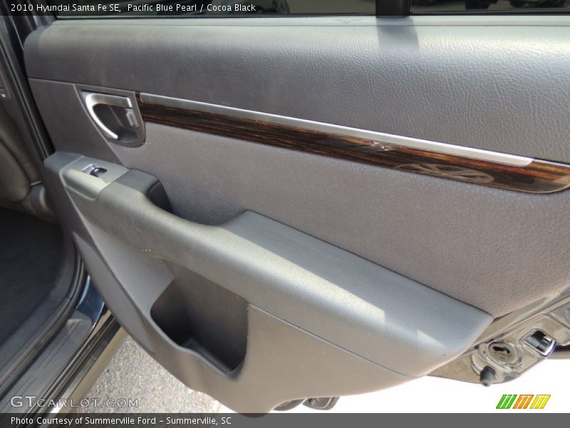 Pacific Blue Pearl / Cocoa Black 2010 Hyundai Santa Fe SE