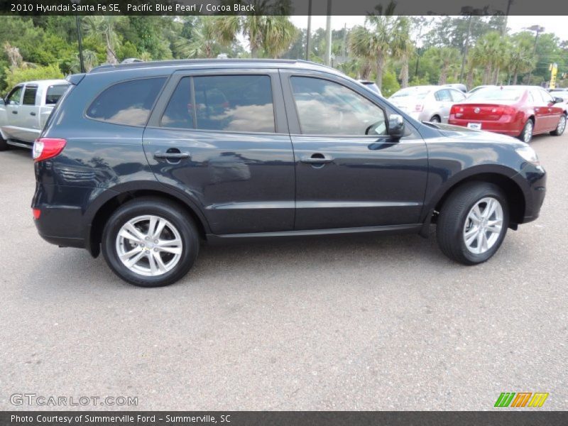 Pacific Blue Pearl / Cocoa Black 2010 Hyundai Santa Fe SE